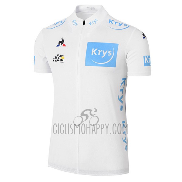 Tour de France Cycling Jersey Bib Short 2017 Men Short Sleeve White